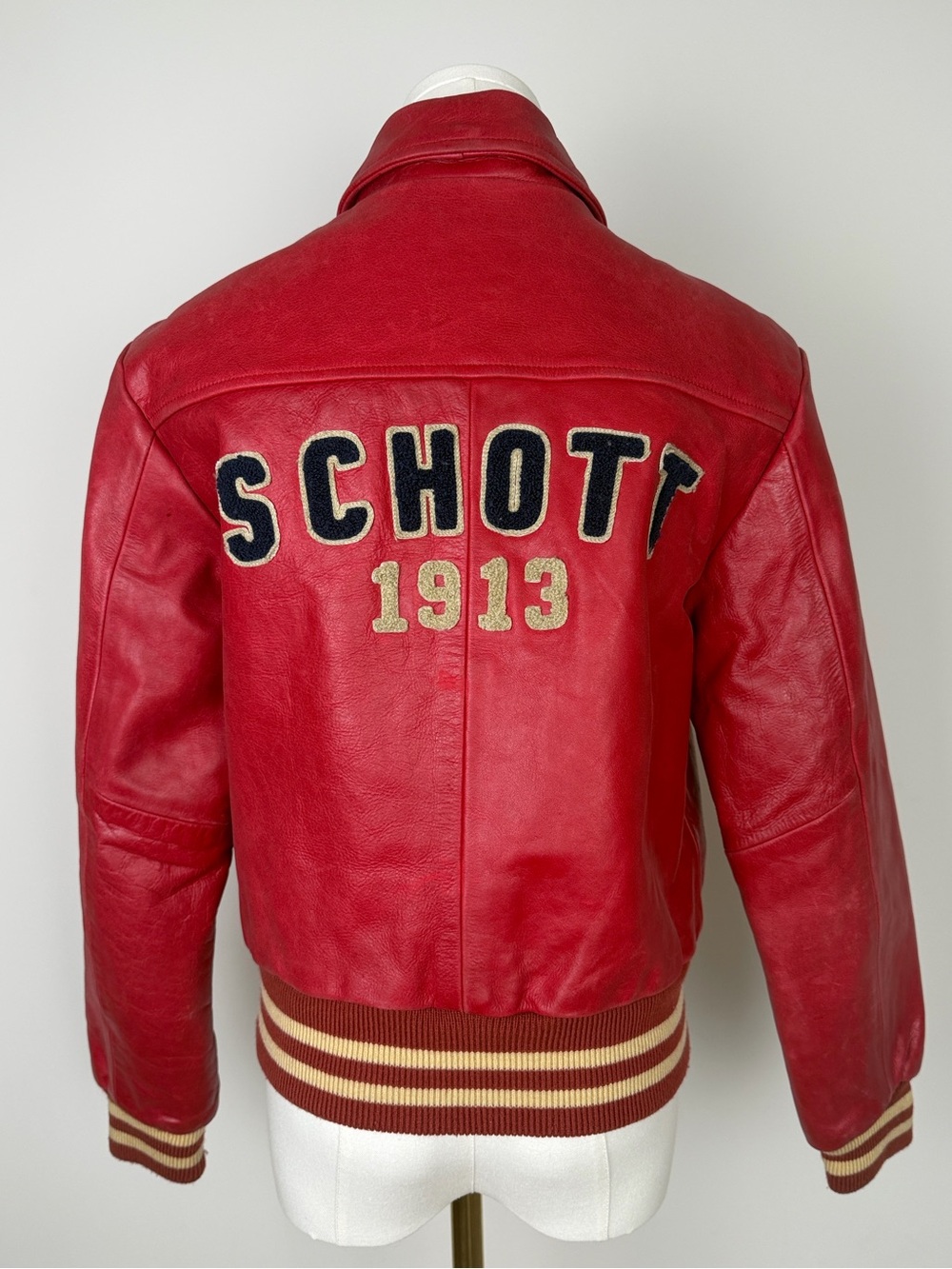 Vintage Schott leather Bomber Varsity Jacket M
